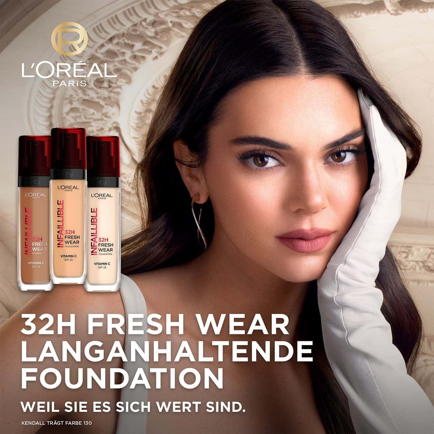 32h Fresh Wear langanhaltende Foundation Produktvorteile mit 3 Nuancen & Kendall Jenner